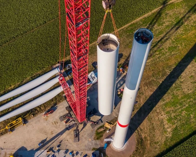 Wind turbine tower installation project